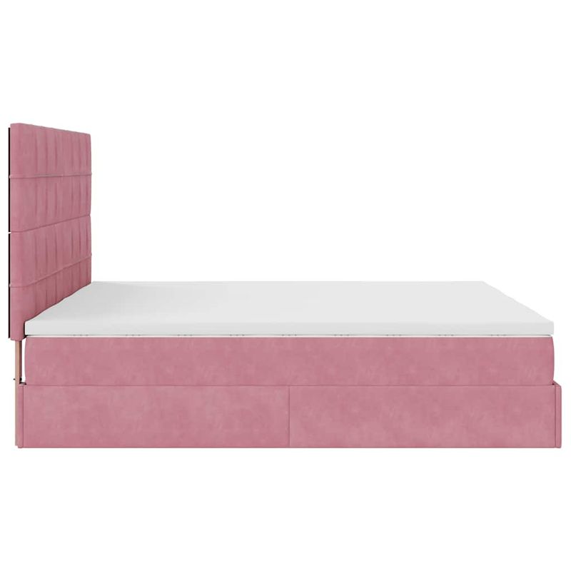 Casa si Gradina - Mobilier - Paturi si accesorii - Paturi - Cadru de pat otoman cu saltele Roz 160x200cm catifea - Infinity.ro