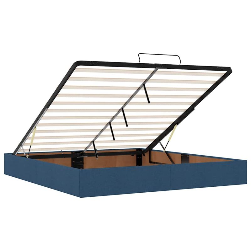 Casa si Gradina - Mobilier - Paturi si accesorii - Paturi - Cadru de pat otoman cu saltea tesatura albastra 160x200cm - Infinity.ro