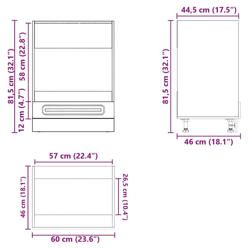 Casa si Gradina - Mobilier - Comode si corpuri - Corpuri bucatarie - Dulap pentru cuptor "Kalmar" din lemn de stejar maro - Infinity.ro