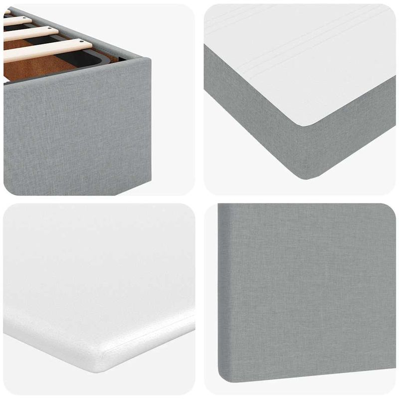Casa si Gradina - Mobilier - Paturi si accesorii - Paturi - Cadru de pat otoman cu saltea tesatura gri deschis 160x200cm - Infinity.ro