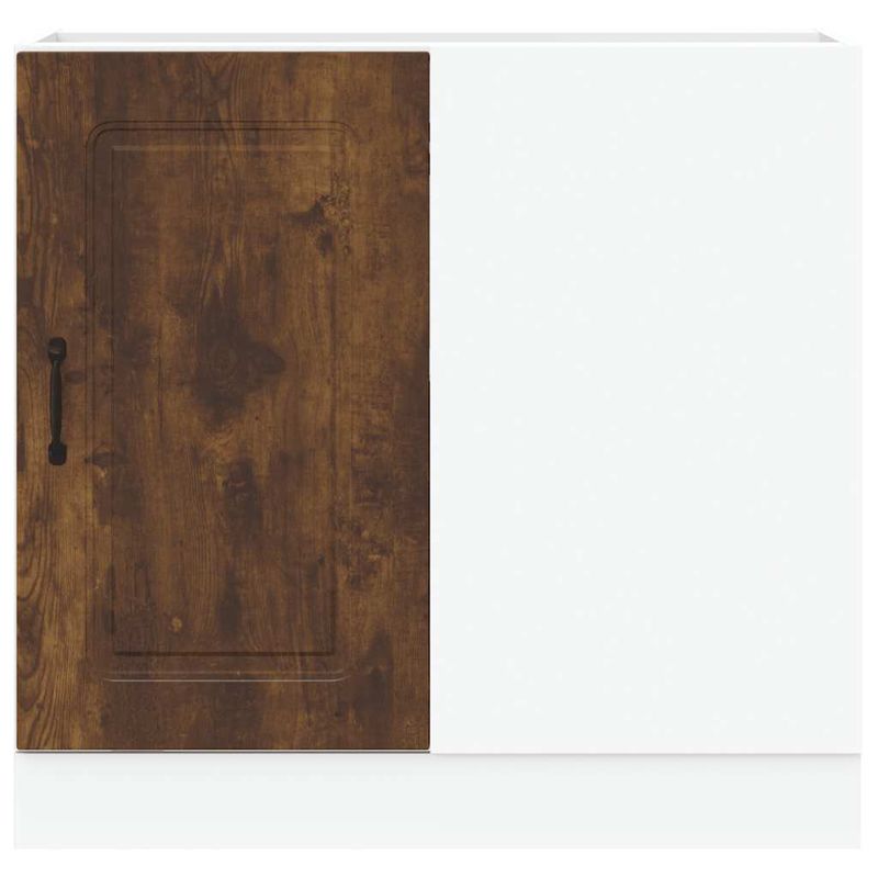 Casa si Gradina - Mobilier - Comode si corpuri - Corpuri bucatarie - Dulap de bucatarie „Kalmar” din lemn de lemn de stejar afumat, model 1x dulap inferior de colț (1 ușă), mărime 86x46x81.5 cm - Infinity.ro