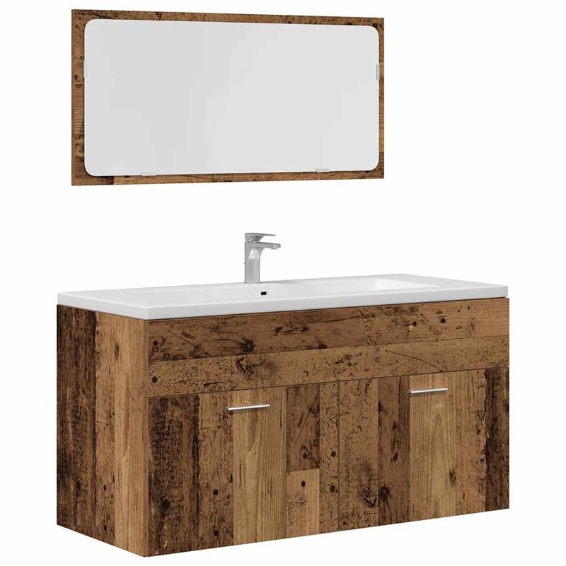 Casa si Gradina - Mobilier - Seturi de mobilier - Seturi baie - Set mobilier de baie, 3 piese, lemn vechi, lemn prelucrat - Infinity.ro