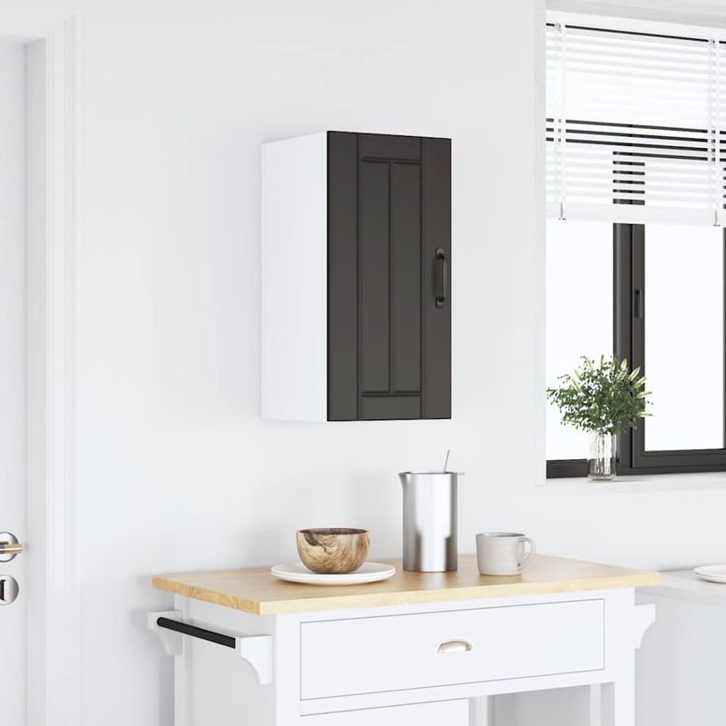 Casa si Gradina - Mobilier - Comode si corpuri - Corpuri bucatarie - Dulap de bucatarie „Lucca” lemn prelucrat negru, model 1x dulap de perete (1 ușă), mărime 30x31x60 cm - Infinity.ro