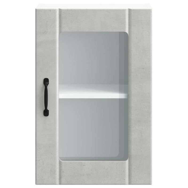 Casa si Gradina - Mobilier - Comode si corpuri - Corpuri bucatarie - Dulap de bucatarie cu usa din sticla „Lucca” gri beton - Infinity.ro
