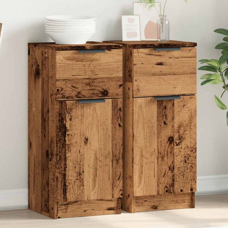 Casa si Gradina - Mobilier - Comode si corpuri - Comode - Dulapuri, 2 buc., lemn vechi, 30x30x70 cm, lemn prelucrat - Infinity.ro