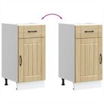 Casa si Gradina - Mobilier - Comode si corpuri - Corpuri bucatarie - Dulap de baza de bucatarie „Lucca” din lemn de stejar Sonoma, model 1x dulap inferior (1 ușă 1 sertar), mărime 40x46x81.5 cm - Infinity.ro