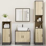 Casa si Gradina - Mobilier - Seturi de mobilier - Seturi baie - Set de mobilier de baie din 4 piese din lemn de stejar Sonoma - Infinity.ro