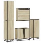 Casa si Gradina - Mobilier - Seturi de mobilier - Seturi baie - Set de mobilier de baie din 4 piese din lemn de stejar Sonoma - Infinity.ro