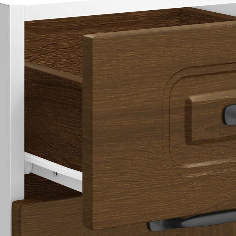 Casa si Gradina - Mobilier - Comode si corpuri - Corpuri bucatarie - Dulap de baza de bucatarie „Kalmar” din lemn de stejar maro, mărime 40x46x81.5 cm, model 1x dulap inferior (3 sertare) - Infinity.ro