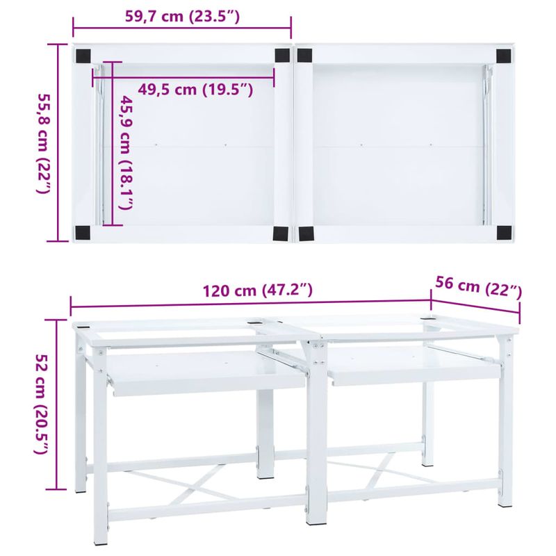 Electronice si Electrocasnice - Masini de spalat vase - Accesorii masini de spalat vase - Suport dublu masina de spalat cu rafturi retractabile, alb - Infinity.ro