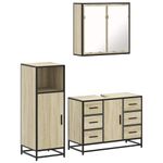 Casa si Gradina - Mobilier - Seturi de mobilier - Seturi baie - Set mobilier de baie, 3 piese, stejar sonoma, lemn prelucrat - Infinity.ro