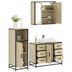 Casa si Gradina - Mobilier - Seturi de mobilier - Seturi baie - Set mobilier de baie, 3 piese, stejar sonoma, lemn prelucrat - Infinity.ro