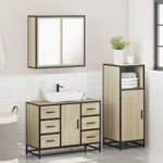 Casa si Gradina - Mobilier - Seturi de mobilier - Seturi baie - Set mobilier de baie, 3 piese, stejar sonoma, lemn prelucrat - Infinity.ro