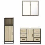 Casa si Gradina - Mobilier - Seturi de mobilier - Seturi baie - Set mobilier de baie, 3 piese, stejar sonoma, lemn prelucrat - Infinity.ro