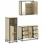 Casa si Gradina - Mobilier - Seturi de mobilier - Seturi baie - Set mobilier de baie, 3 piese, stejar sonoma, lemn prelucrat - Infinity.ro