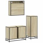 Casa si Gradina - Mobilier - Seturi de mobilier - Seturi baie - Set mobilier de baie, 3 piese, stejar sonoma, lemn prelucrat - Infinity.ro