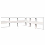 Casa si Gradina - Mobilier - Paturi si accesorii - Paturi - Pat cu biblioteca fara saltea, alb, 200x200 cm, lemn masiv pin - Infinity.ro