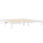 Casa si Gradina - Mobilier - Paturi si accesorii - Paturi - Pat cu biblioteca fara saltea, alb, 200x200 cm, lemn masiv pin - Infinity.ro