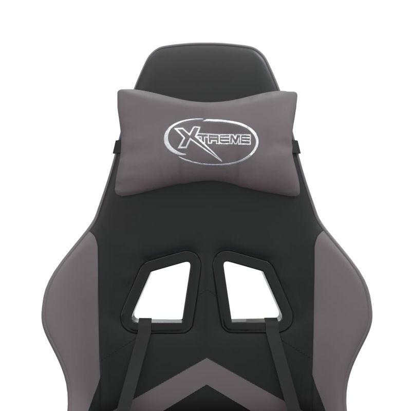 PC, gaming si accesorii - Gaming - Accesorii gaming - Scaune gaming - Scaun de gaming pivotant, negru si gri, piele ecologica - Infinity.ro