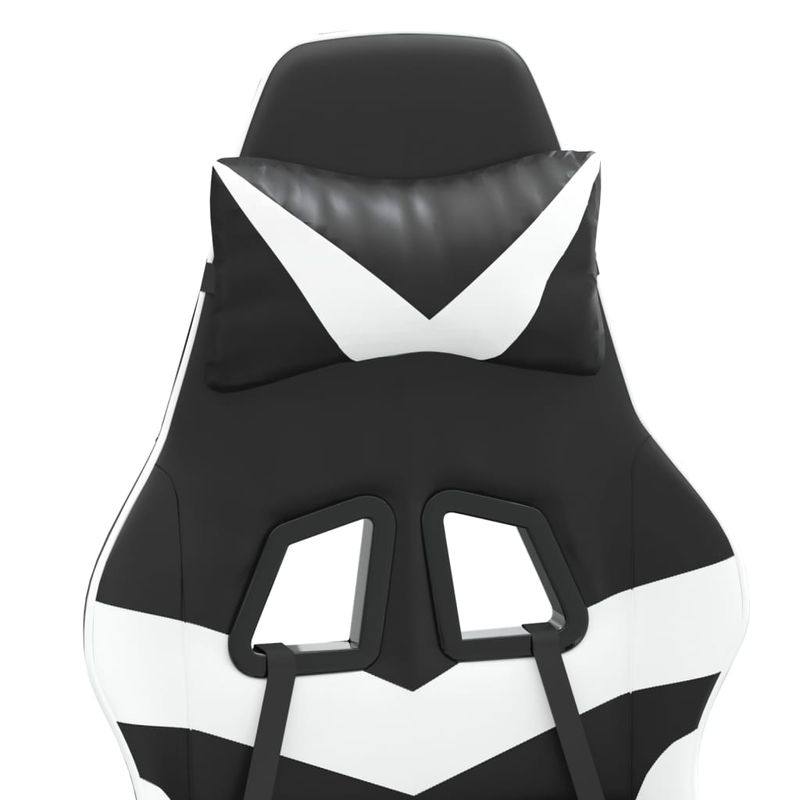 PC, gaming si accesorii - Gaming - Accesorii gaming - Scaune gaming - Scaun gaming pivotant/suport picioare negru/alb piele eco - Infinity.ro