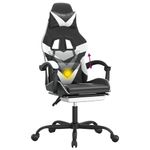 PC, gaming si accesorii - Gaming - Accesorii gaming - Scaune gaming - Scaun gaming pivotant/suport picioare negru/alb piele eco - Infinity.ro