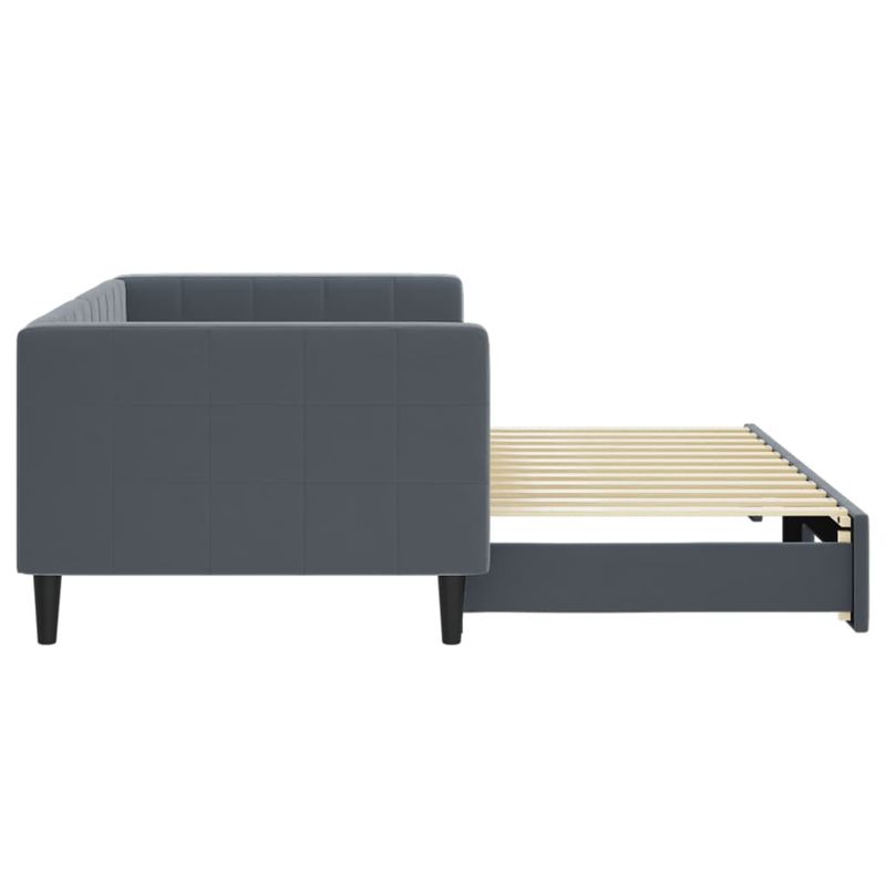 Casa si Gradina - Mobilier - Paturi si accesorii - Paturi - Pat de zi cu extensie, gri inchis, 90x200 cm, catifea - Infinity.ro