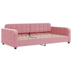 Casa si Gradina - Mobilier - Paturi si accesorii - Paturi - Pat de zi cu extensie si saltea, roz, 100x200 cm, catifea - Infinity.ro