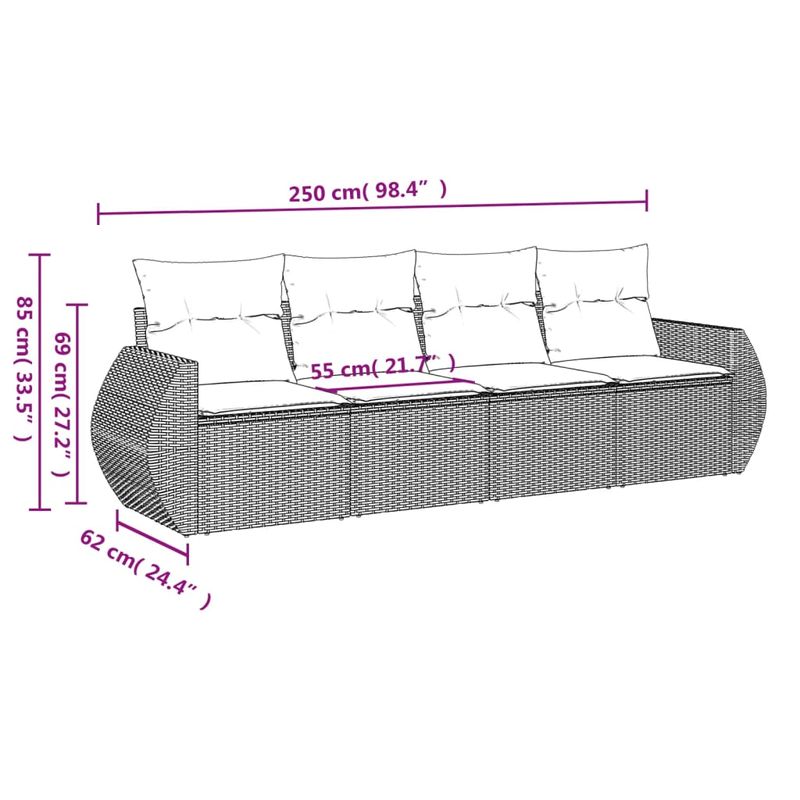 Casa si Gradina - Gradina si terasa - Mobilier exterior - Seturi mobila gradina - Set canapele de gradina, 4 piese, cu perne, maro poliratan maro - Infinity.ro