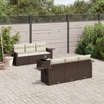 Casa si Gradina - Gradina si terasa - Mobilier exterior - Seturi mobila gradina - Set canapele de gradina cu perne, 7 piese, maro, poliratan - Infinity.ro