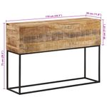 Casa si Gradina - Mobilier - Comode si corpuri - Console - Masa consola, 110x30x75 cm, lemn masiv de mango brut si fier - Infinity.ro