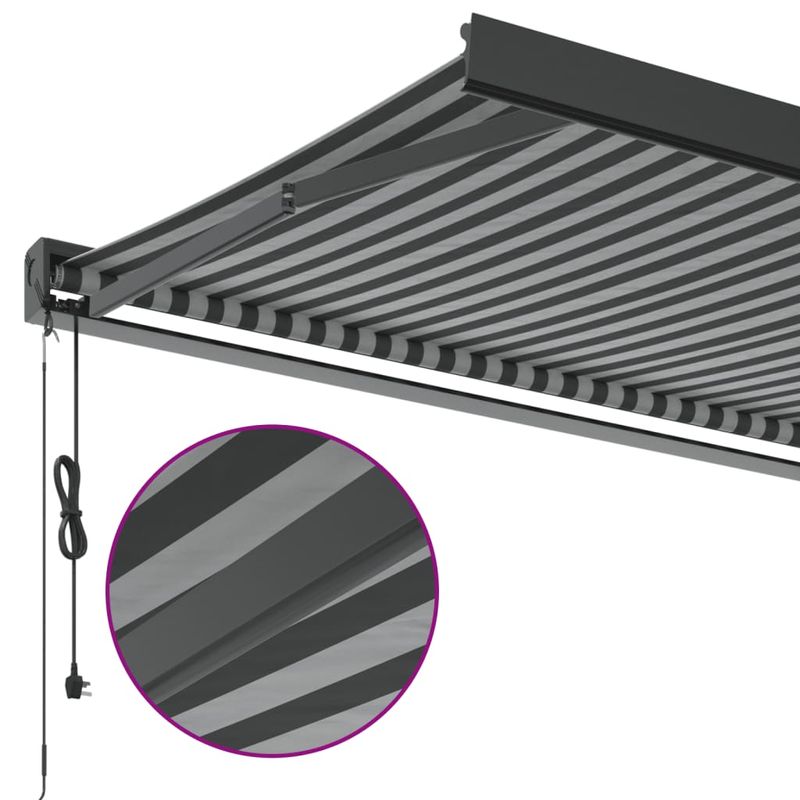 Casa si Gradina - Gradina si terasa - Umbrele si pavilioane - Umbrele - Copertina retractabila antracit/alb, 3,5x2,5 m, textil/aluminiu - Infinity.ro