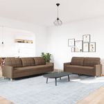 Casa si Gradina - Mobilier - Seturi de mobilier - Seturi living - Set de canapele, 2 piese, maro, textil - Infinity.ro