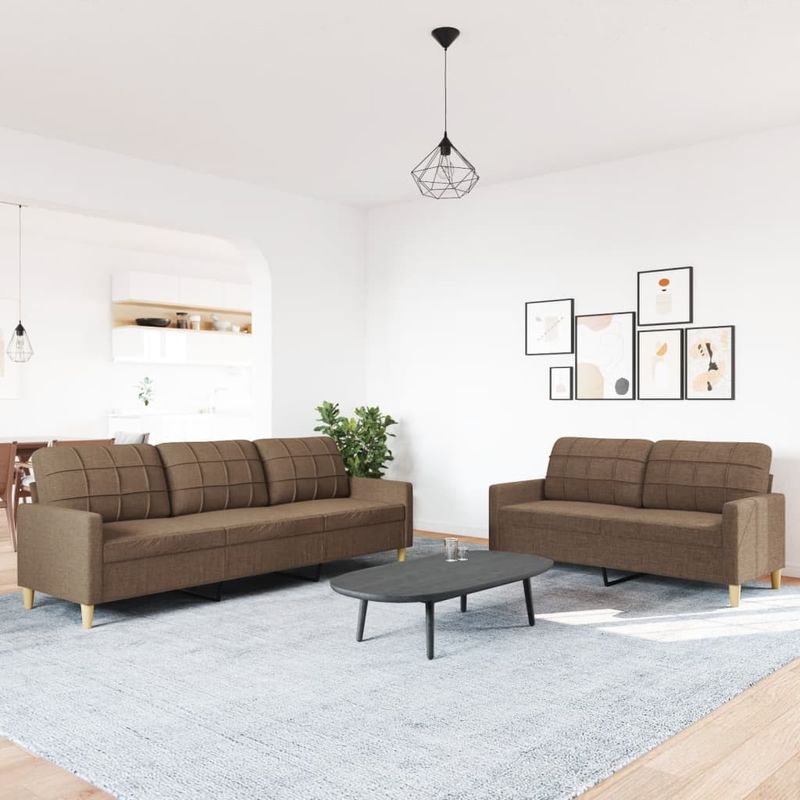 Casa si Gradina - Mobilier - Seturi de mobilier - Seturi living - Set de canapele, 2 piese, maro, textil - Infinity.ro