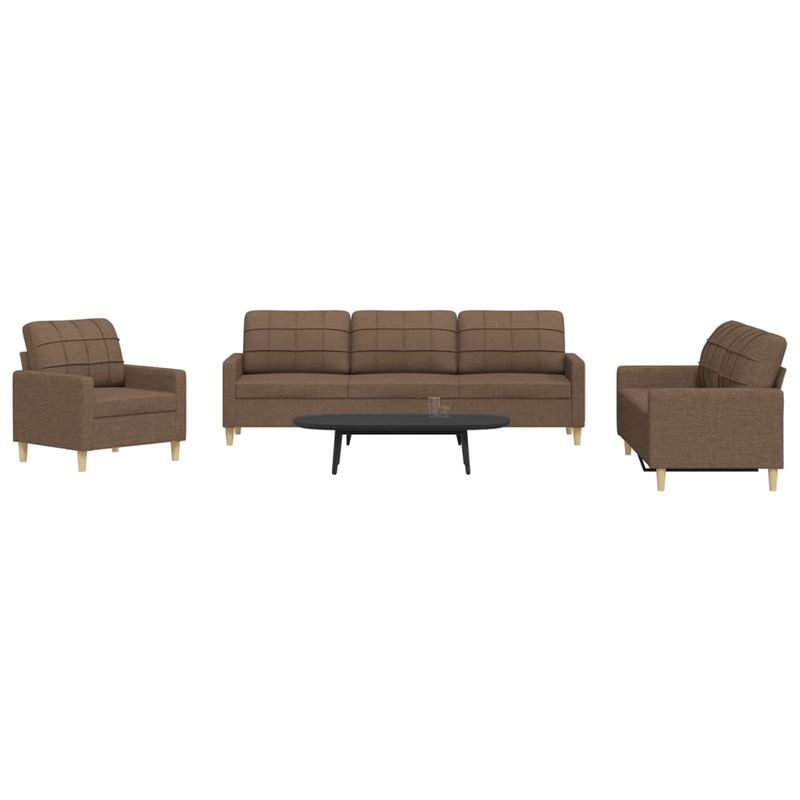 Casa si Gradina - Mobilier - Seturi de mobilier - Seturi living - Set de canapele, 3 piese, maro, textil - Infinity.ro