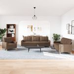 Casa si Gradina - Mobilier - Seturi de mobilier - Seturi living - Set de canapele, 3 piese, maro, textil - Infinity.ro
