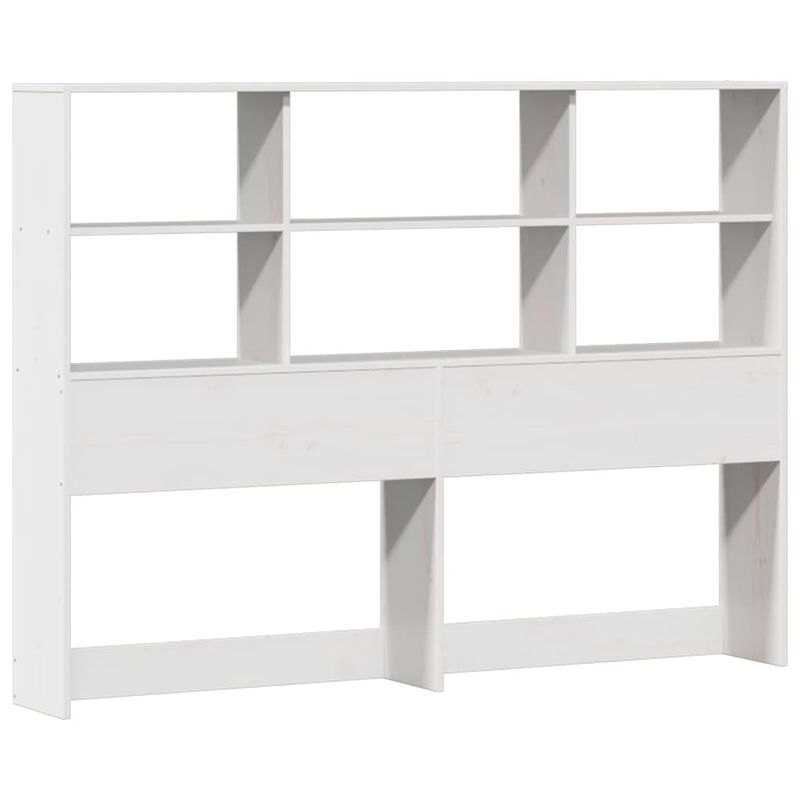 Casa si Gradina - Mobilier - Paturi si accesorii - Paturi - Pat cu biblioteca fara saltea, alb, 160x200 cm, lemn masiv pin - Infinity.ro