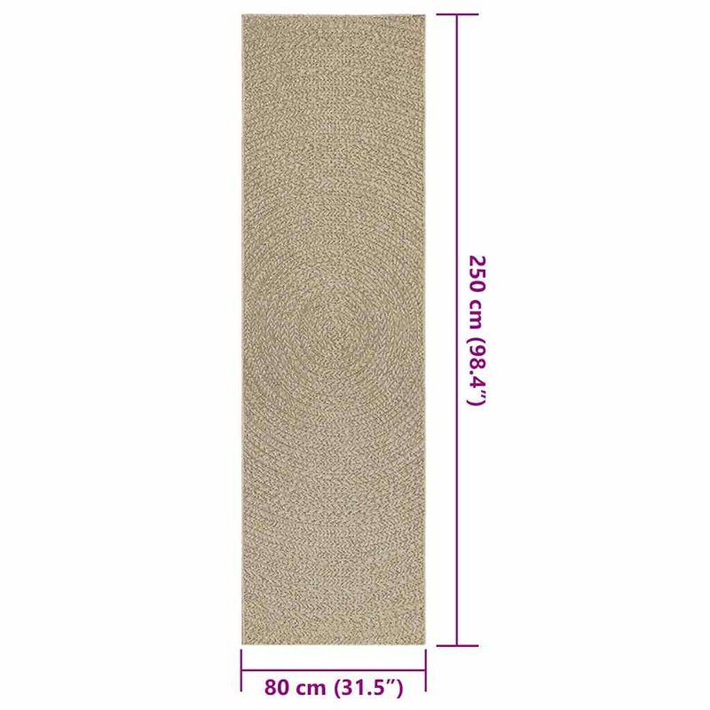 Casa si Gradina - Textile si covoare - Covoare - Covoare casa - Covor ZIZUR aspect iută, 80x250 cm, pentru interior și exterior, bej, model rotund - Infinity.ro