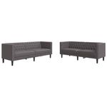 Casa si Gradina - Mobilier - Seturi de mobilier - Seturi living - Set canapele Chesterfield cu 2 locuri, gri, piele eco. - Infinity.ro