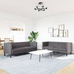 Casa si Gradina - Mobilier - Seturi de mobilier - Seturi living - Set canapele Chesterfield cu 2 locuri, gri, piele eco. - Infinity.ro