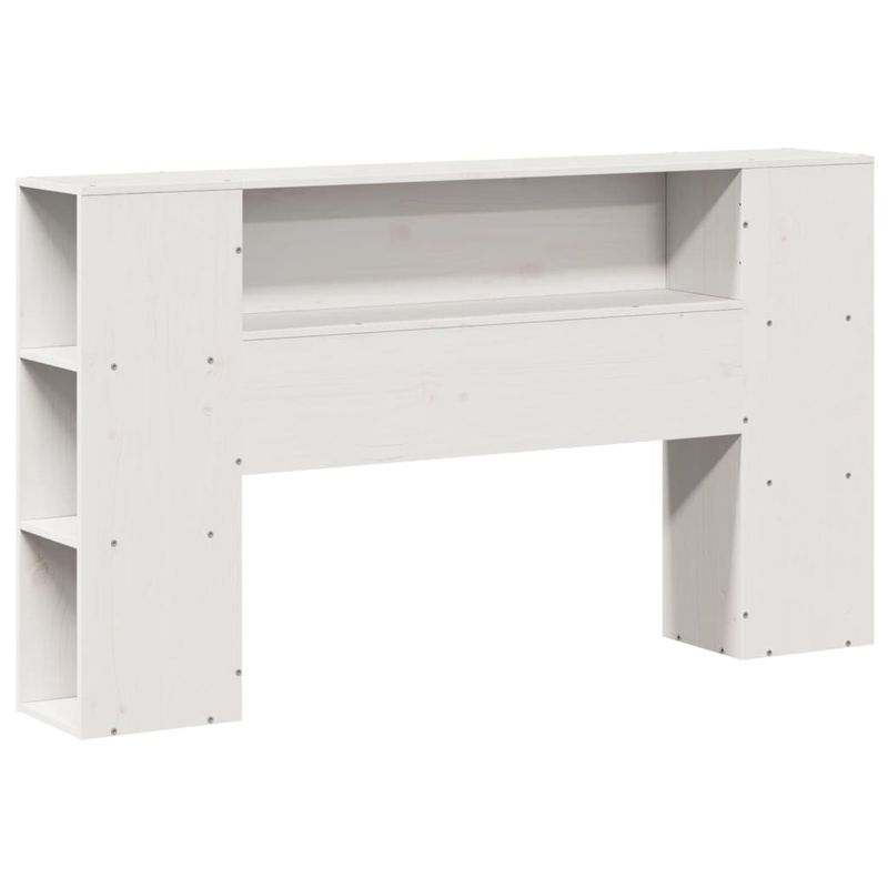 Casa si Gradina - Mobilier - Paturi si accesorii - Paturi - Pat cu biblioteca fara saltea, alb, 160x200 cm, lemn masiv pin - Infinity.ro