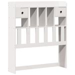 Casa si Gradina - Mobilier - Paturi si accesorii - Paturi - Pat cu biblioteca fara saltea, alb, 75x190 cm, lemn masiv pin - Infinity.ro