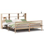 Casa si Gradina - Mobilier - Paturi si accesorii - Paturi - Pat cu biblioteca fara saltea, 180x200 cm, lemn masiv de pin - Infinity.ro