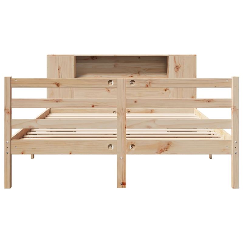 Casa si Gradina - Mobilier - Paturi si accesorii - Paturi - Pat cu biblioteca fara saltea, 160x200 cm, lemn masiv de pin - Infinity.ro