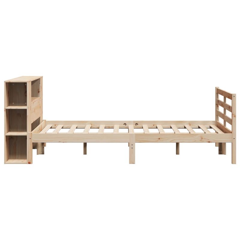 Casa si Gradina - Mobilier - Paturi si accesorii - Paturi - Pat cu biblioteca fara saltea, 160x200 cm, lemn masiv de pin - Infinity.ro