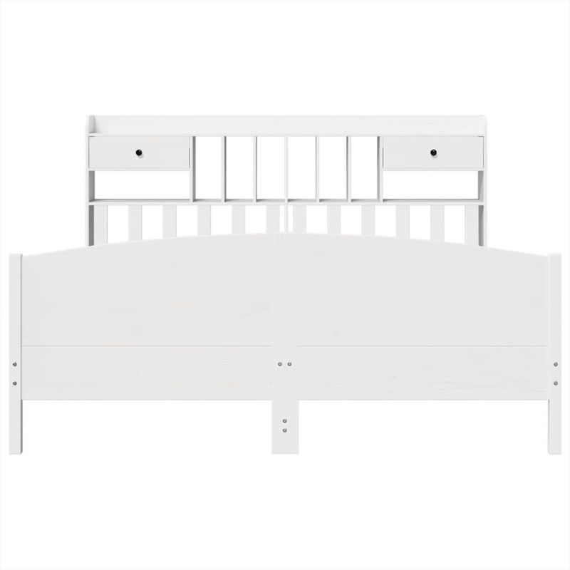 Casa si Gradina - Mobilier - Paturi si accesorii - Paturi - Pat cu biblioteca fara saltea, 180x200 cm, lemn masiv de pin - Infinity.ro