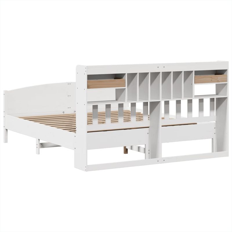 Casa si Gradina - Mobilier - Paturi si accesorii - Paturi - Pat cu biblioteca fara saltea, 180x200 cm, lemn masiv de pin - Infinity.ro