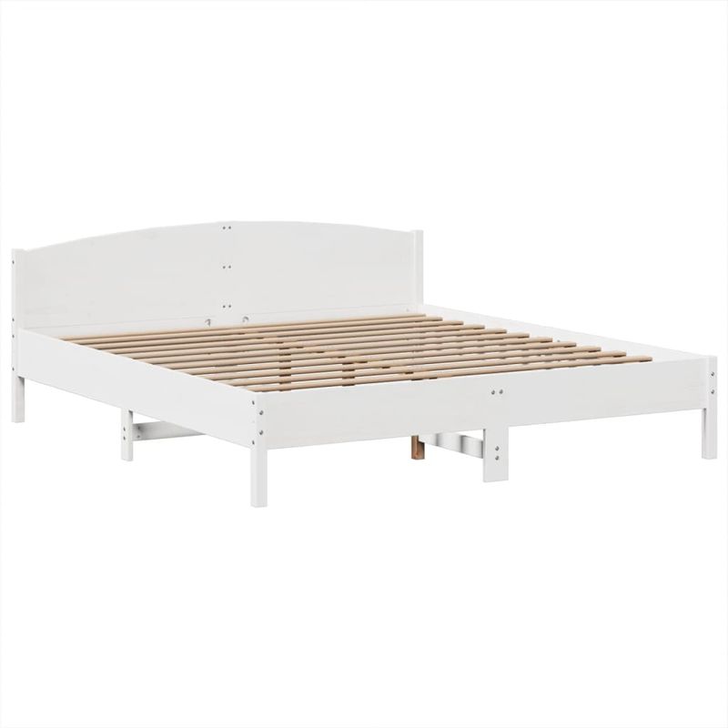 Casa si Gradina - Mobilier - Paturi si accesorii - Paturi - Pat cu biblioteca fara saltea, 180x200 cm, lemn masiv de pin - Infinity.ro