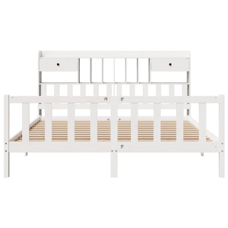Casa si Gradina - Mobilier - Paturi si accesorii - Paturi - Pat cu biblioteca fara saltea, 180x200 cm, lemn masiv de pin - Infinity.ro
