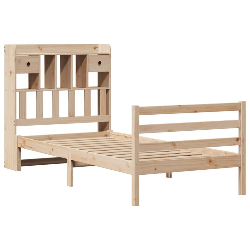 Casa si Gradina - Mobilier - Paturi si accesorii - Paturi - Pat cu biblioteca fara saltea, 90x200 cm, lemn masiv pin - Infinity.ro