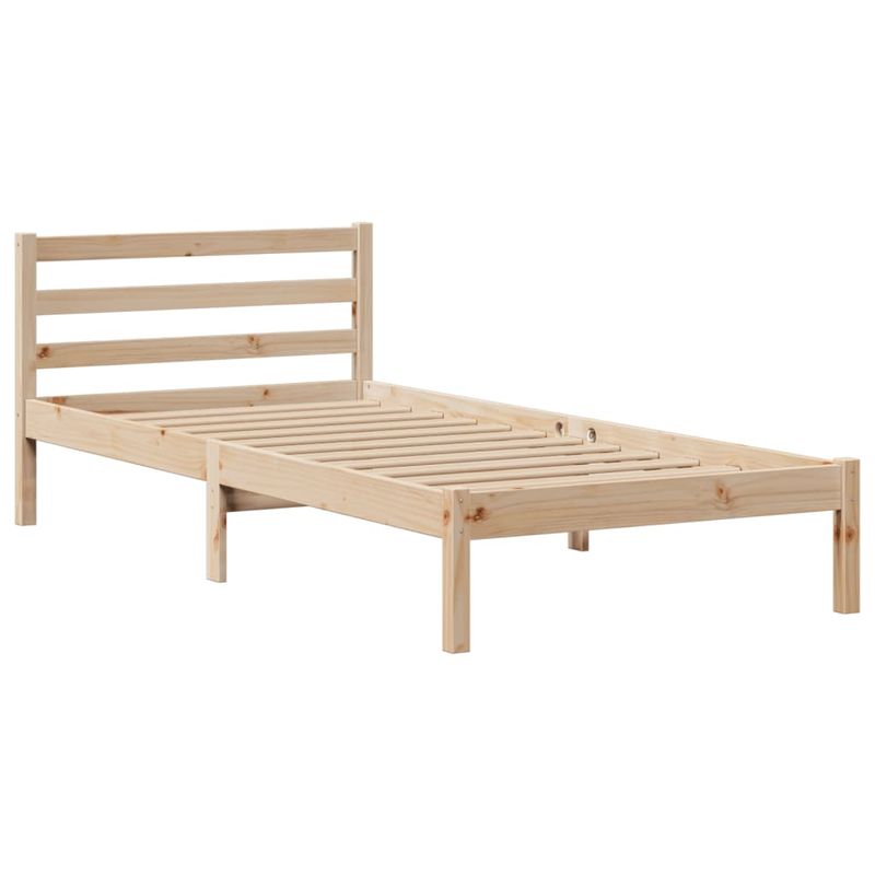 Casa si Gradina - Mobilier - Paturi si accesorii - Paturi - Pat cu biblioteca fara saltea, 90x200 cm, lemn masiv pin - Infinity.ro